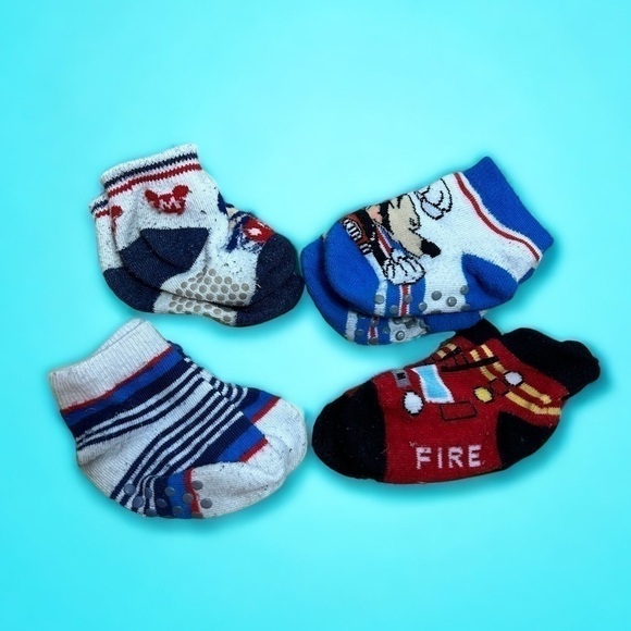 Mickey Mouse Fire Truck Baby Toy Toddler Sock Bundle Disney - Picture 1 of 2